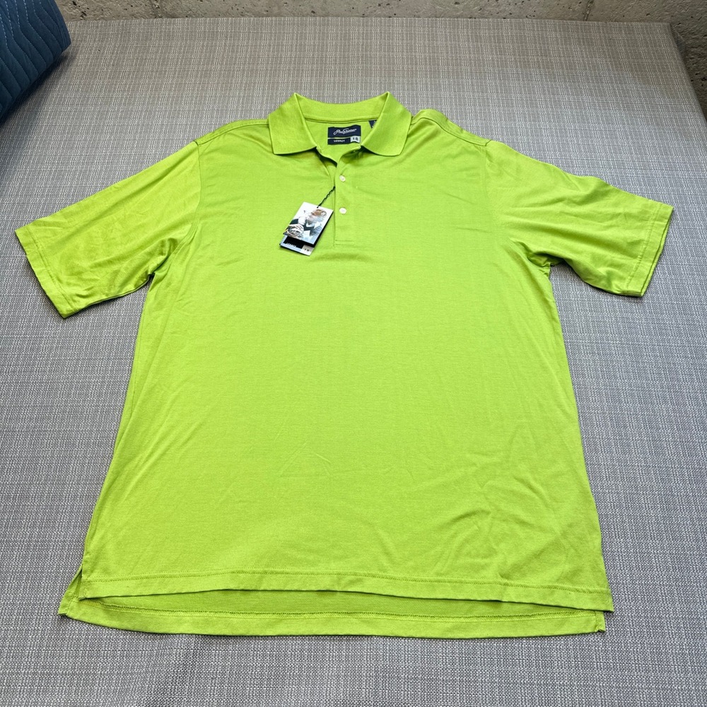 New Golf Neon Green Polo Shirt Mens Large Jack Nicklaus Preppy Legacy 18